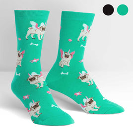 Sock it to Me Pugasus Teal Womens Crew Socks