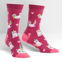 Sock it to Me Look at Meow Womens Crew Socks