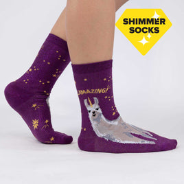 Sock it to Me Llamazing! Womens Crew Socks