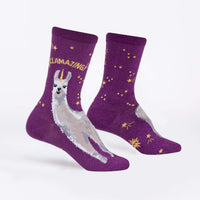 Sock it to Me Llamazing! Womens Crew Socks