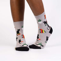 Sock it to Me Booked for Meow Womens Crew Socks