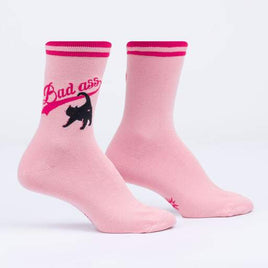 Sock it to Me Bad Ass Cat Womens Crew Socks