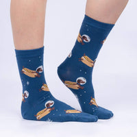 Sock it to Me Weiner Dogs, In Space!  Womens Crew Socks