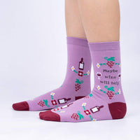 Sock it to Me Maybe Wine Will Help Womens Crew Socks