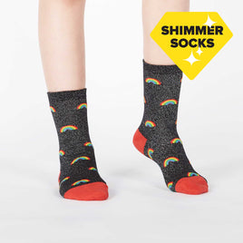 Sock it to Me Glitter over the Rainbow Junior Crew Socks