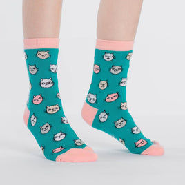 Sock it to Me Feline Fine Junior Crew Socks