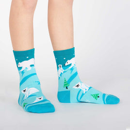 Sock it to Me Polar Bear Stare Youth Crew Socks