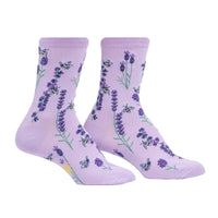 Sock it to Me Bees and Lavender Womens Crew Socks