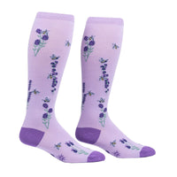 Sock it to Me Bees & Lavender Stretch Knee High Socks