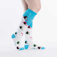 Sock it to Me Downhill Penguins Knee High Socks